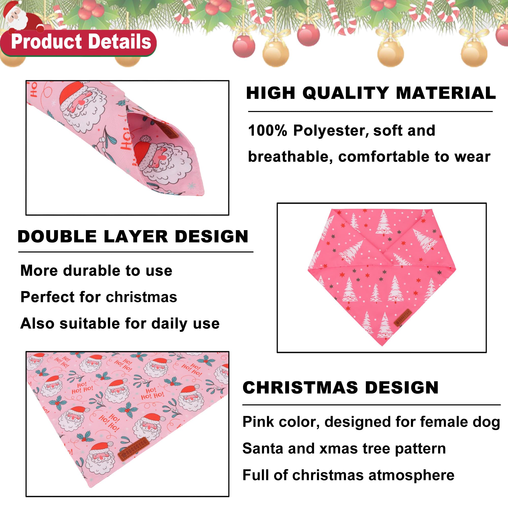 ADOGGYGO bandana con doble costura, duradera para uso diario.