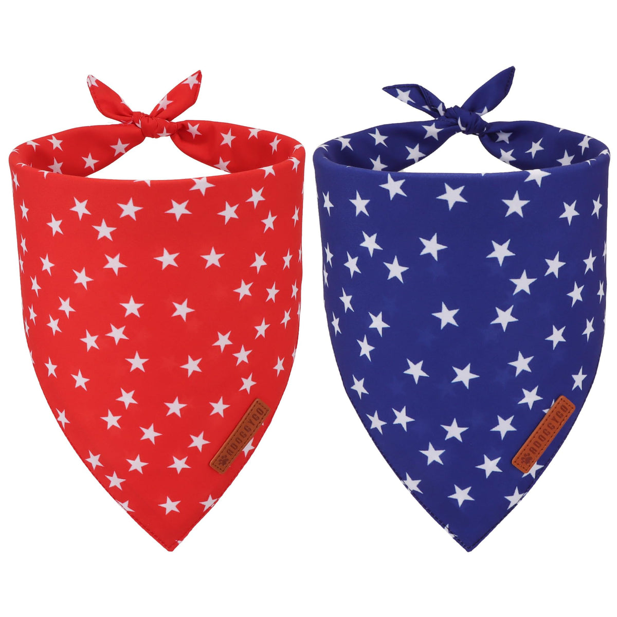 Bandana ADOGGYGO estrella rojo y azul para perros, estilo patriótico.