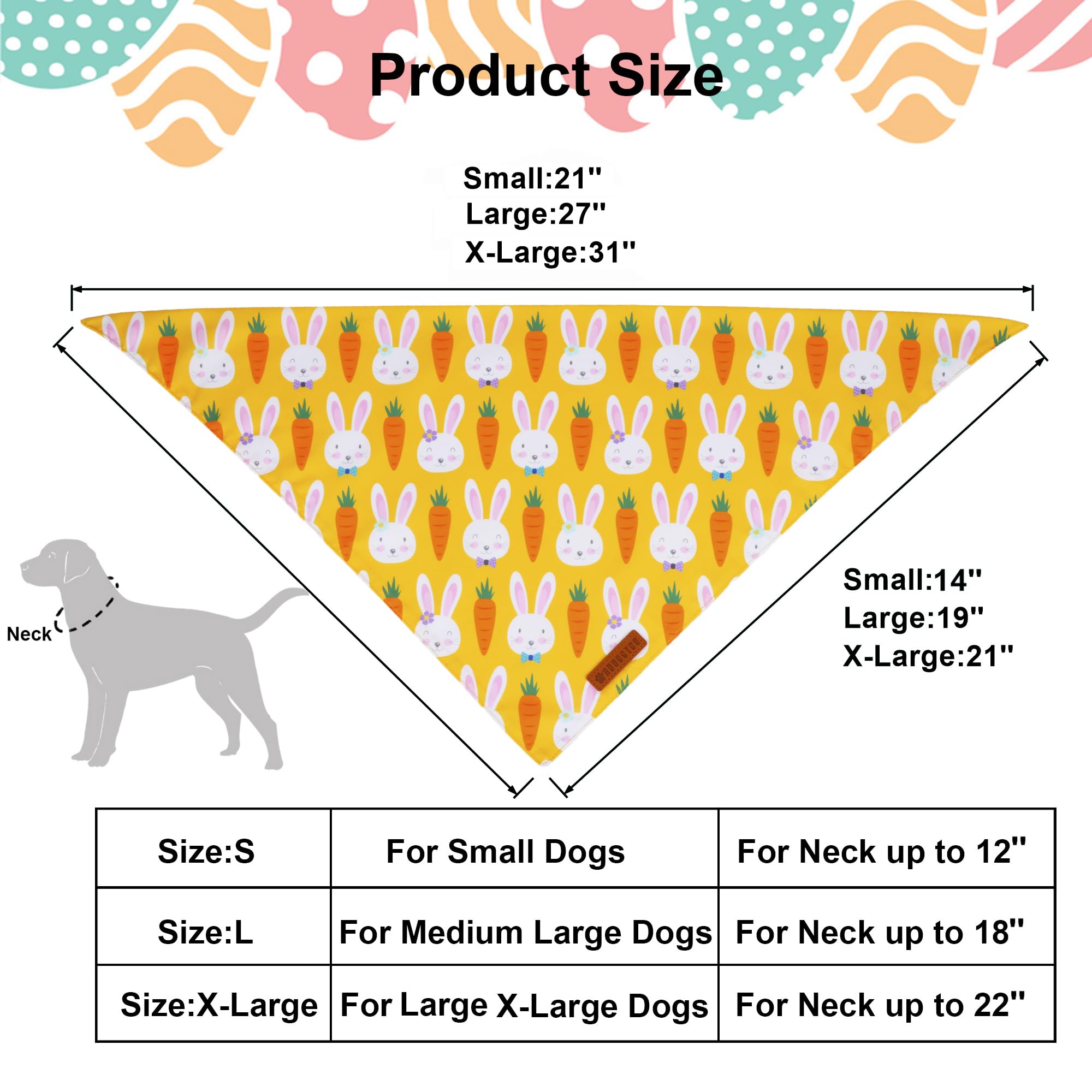 ADOGGYGO Bandana de huevos de Pascua: color vibrante para juegos.