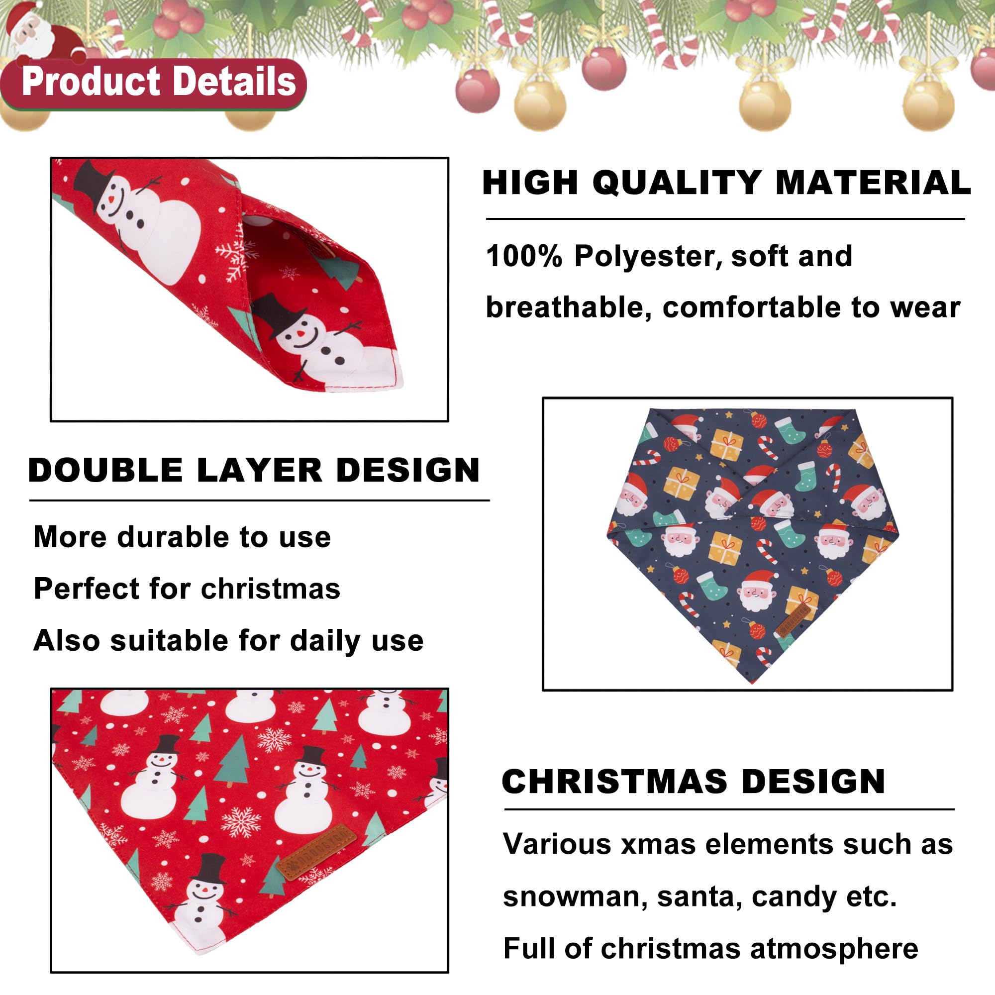 ADOGGYGO bandana navidad perro campanas, perfecto para fotos y fiestas