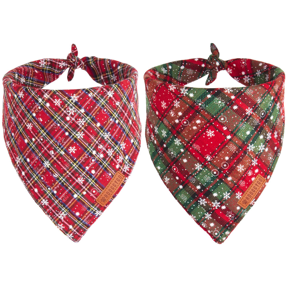 ADOGGYGO Bandana navidad perro cuadro nieve rojo realza la apariencia festiva.