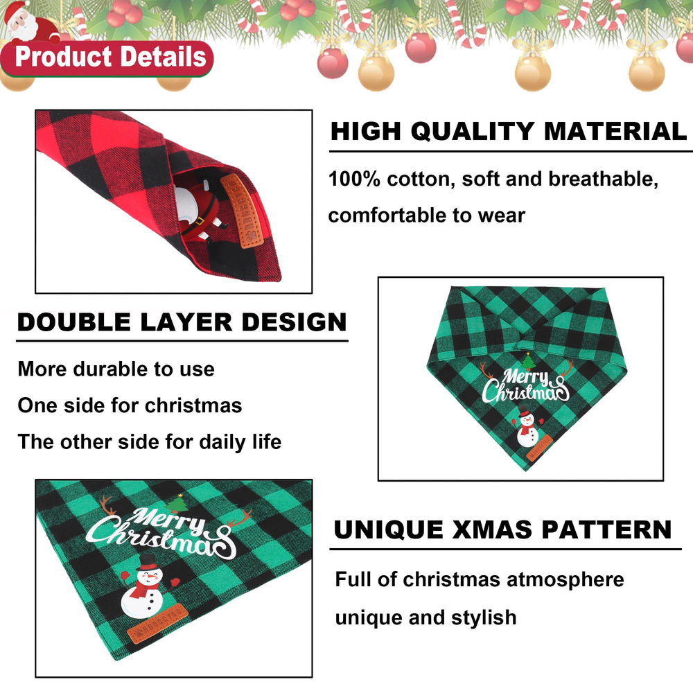 ADOGGYGO paquete de dos bandanas navideñas, listas para vestir a tu mascota.