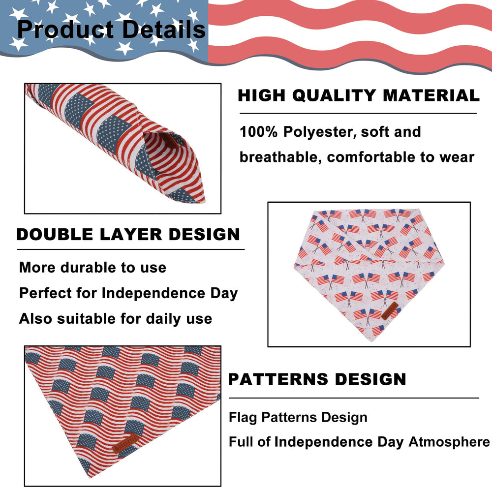 ADOGGYGO Bandana para 4 de julio, ideal para celebraciones patrias.