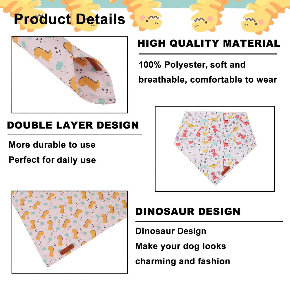 Bandana para sesiones de fotos divertidas con el diseño de dinosaurio.