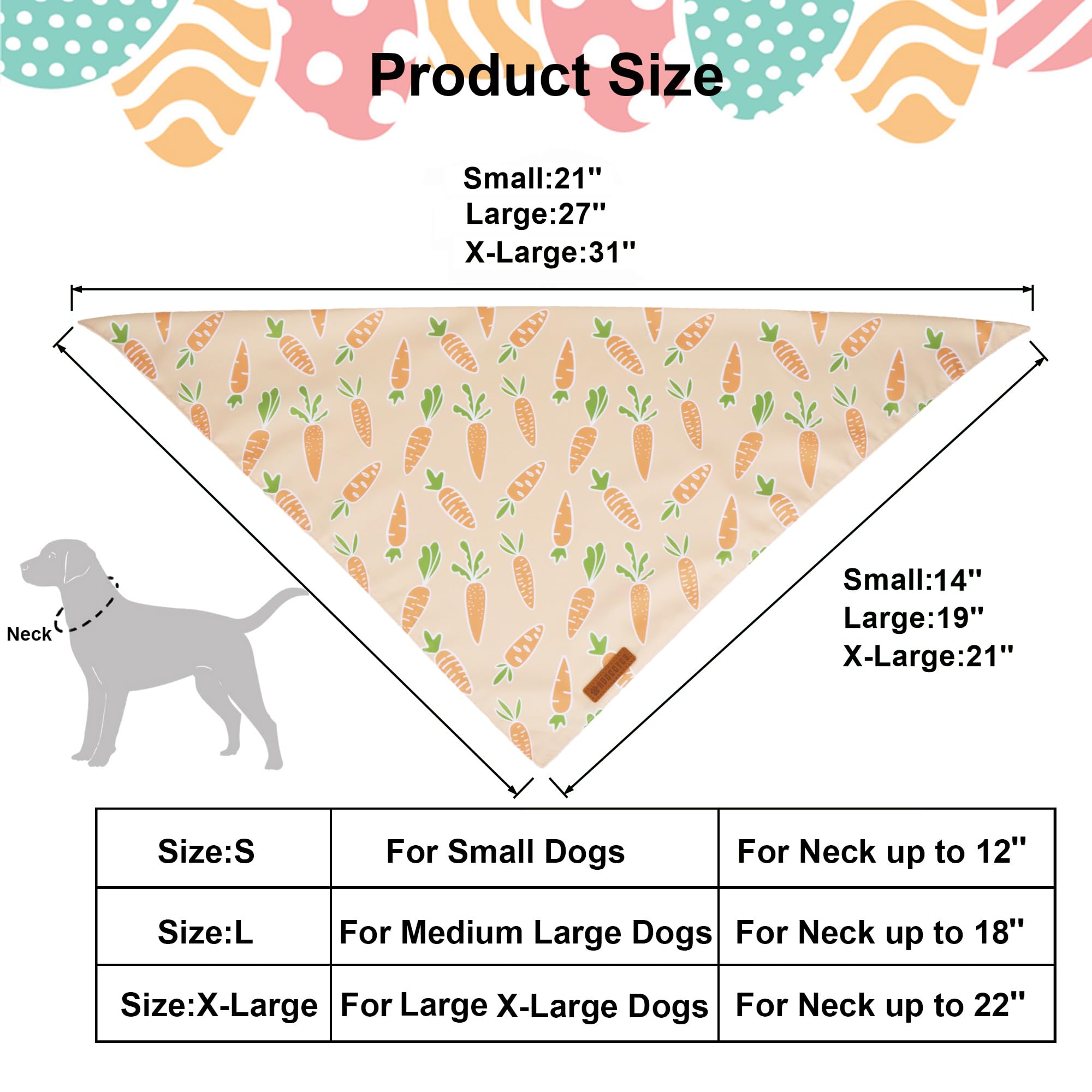 ADOGGYGO Bandana de Pascua con costura resistente, duradera para mascotas activas.