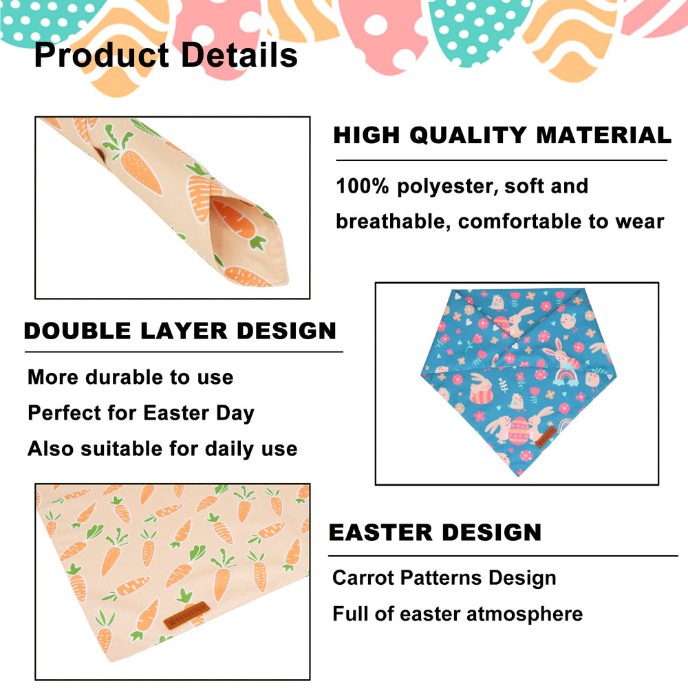 ADOGGYGO Bandana de Pascua para paseos diarios, añade estilo sin complicaciones.