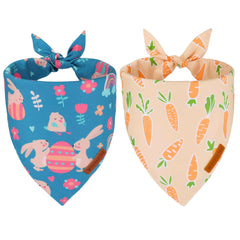 ADOGGYGO Bandana de Pascua azul con conejo, ideal para fotos festivas.