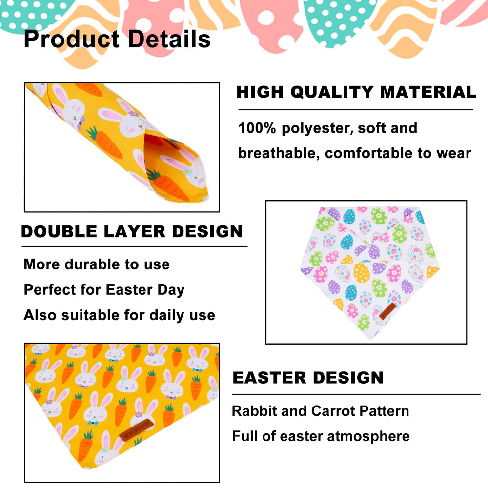 Bandana ADOGGYGO Pascua extragrande, ajuste cómodo para cuello amplio.