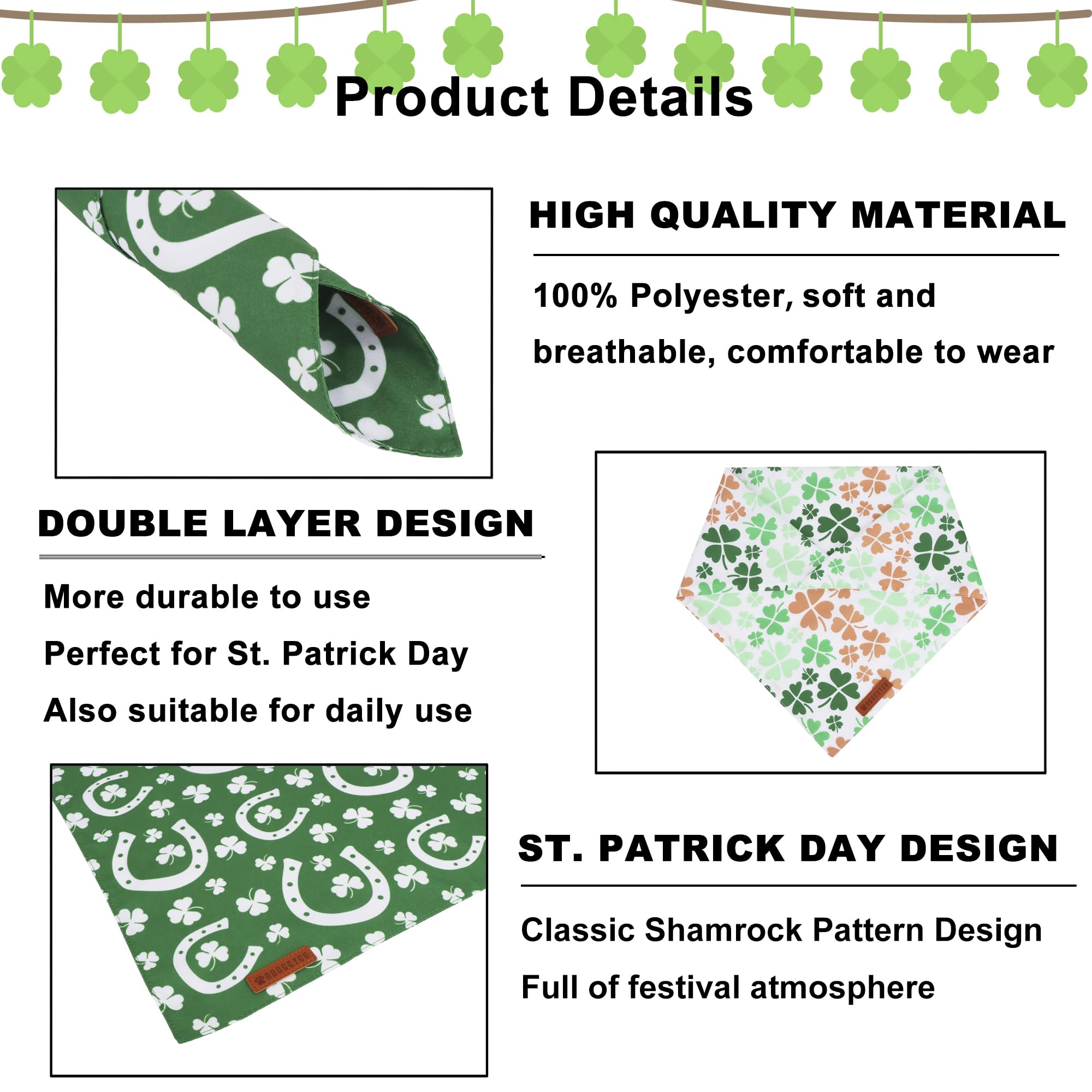 ADOGGYGO Bandana doble verde, duradera para aventuras diarias.