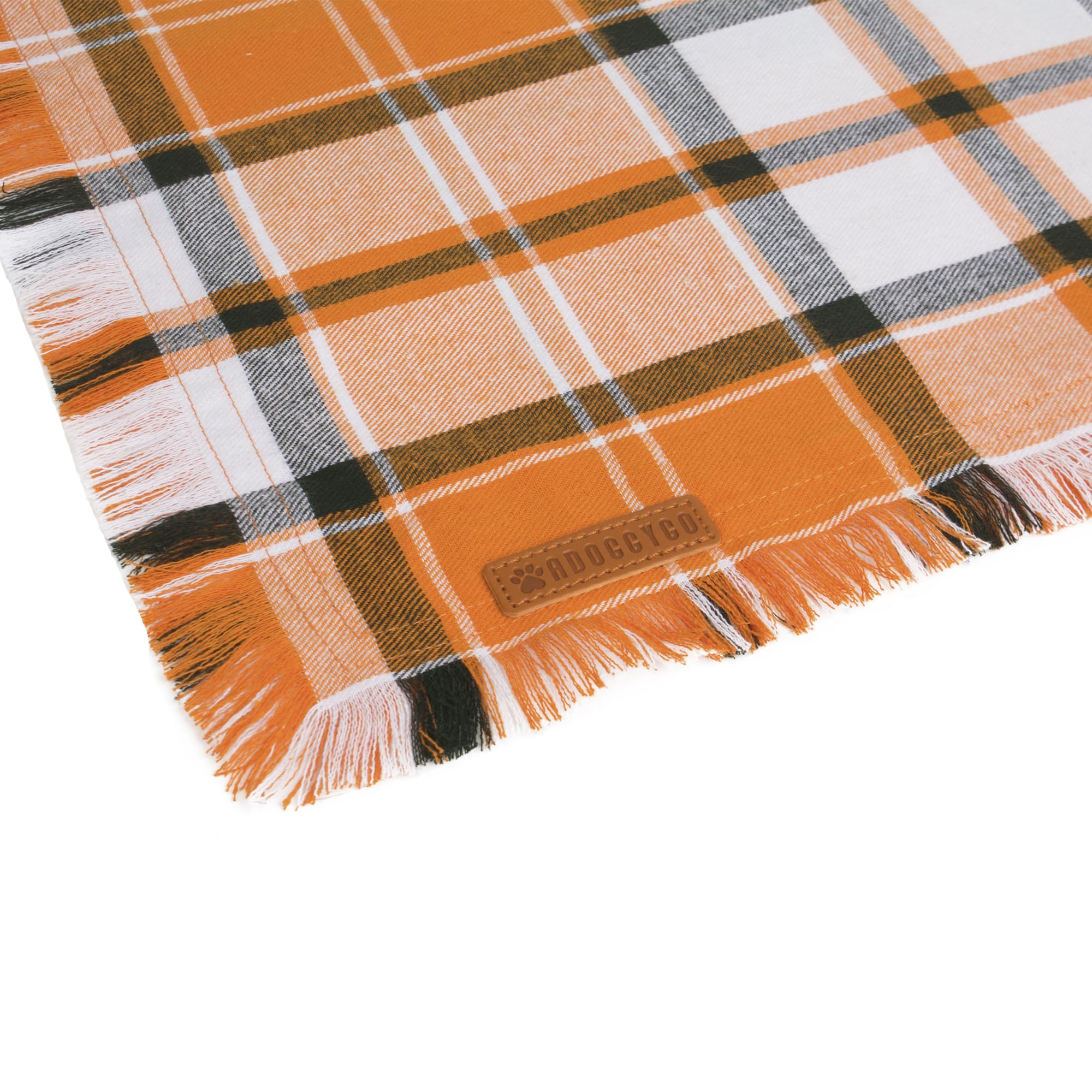 ADOGGYGO bandana de dos capas de algodón naranja para perro.