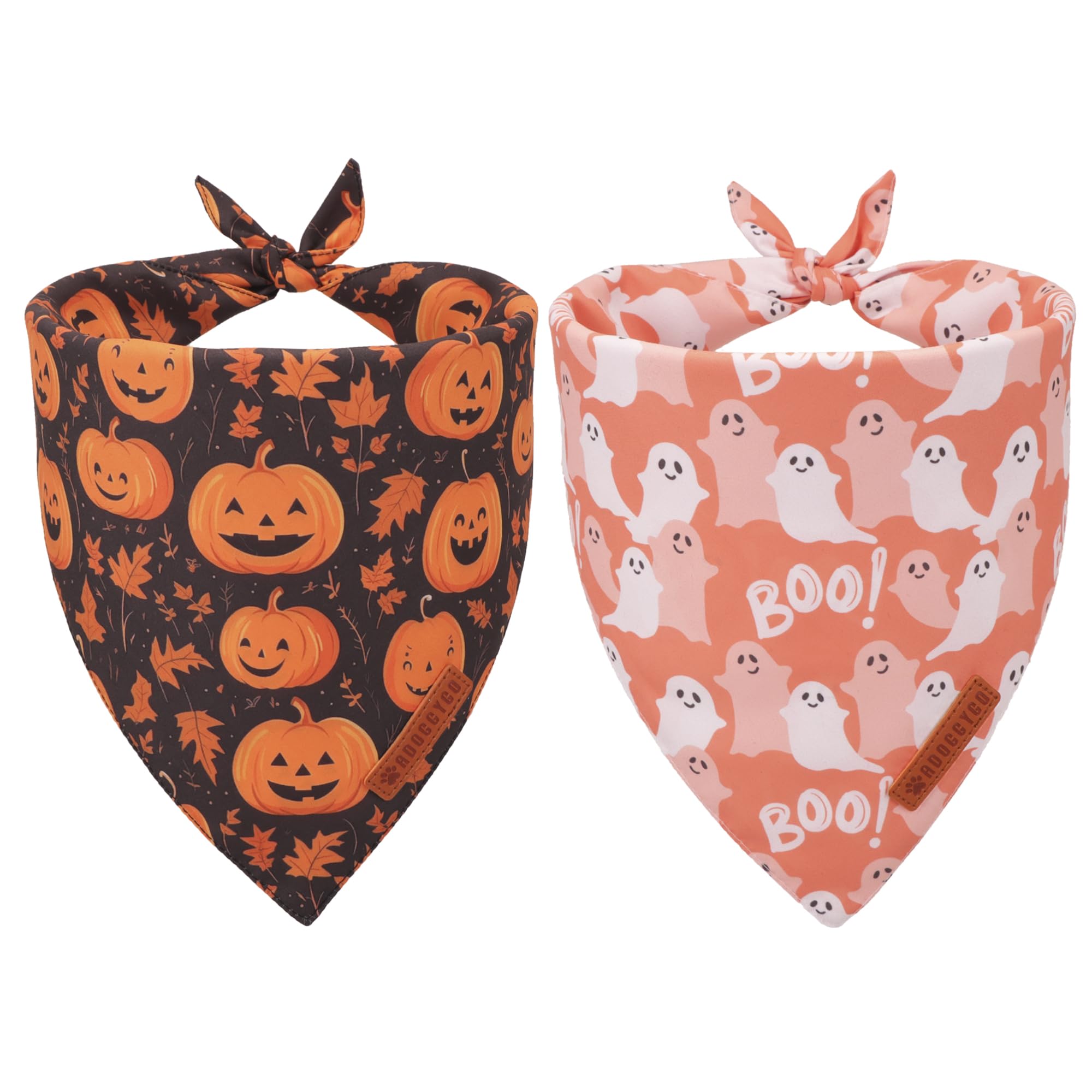 ADOGGYGO Bandana Halloween naranja con calabaza para perros, ideal para fiestas y fotos