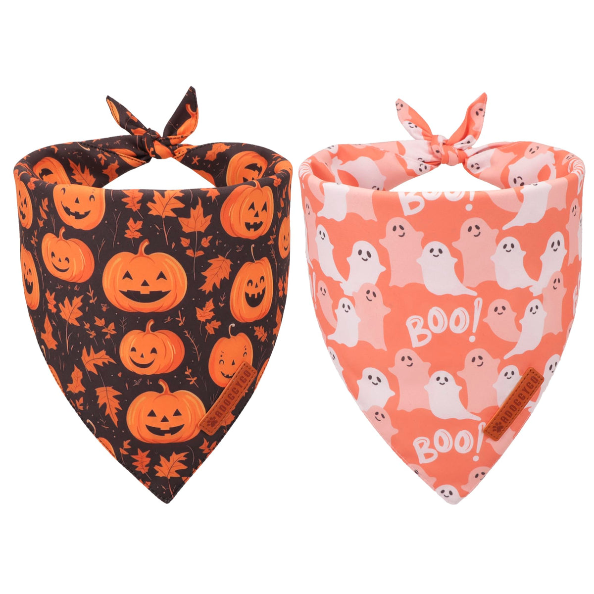 ADOGGYGO Bandana Halloween naranja con calabaza para perros, ideal para fiestas y fotos