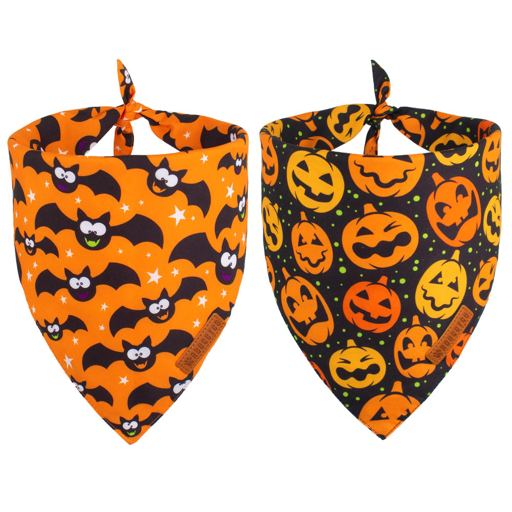 Bandana ADOGGYGO para perros con calabaza negra, ideal para Halloween