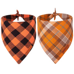 ADOGGYGO bandana naranja cuadros para perro pequeño, estilo otoñal y cómodo