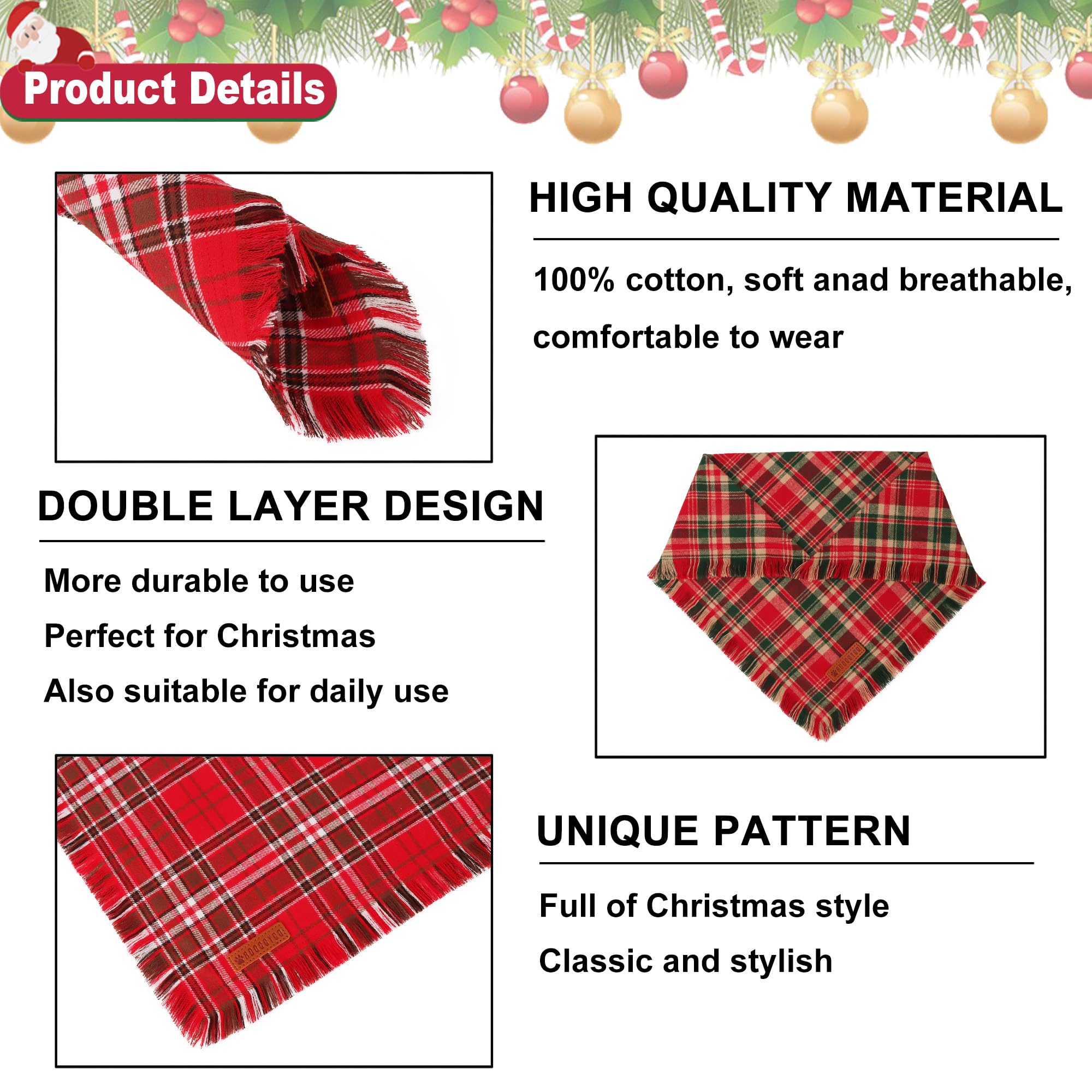 ADOGGYGO bandana navidad talla pequeña, perfecta para perros pequeños