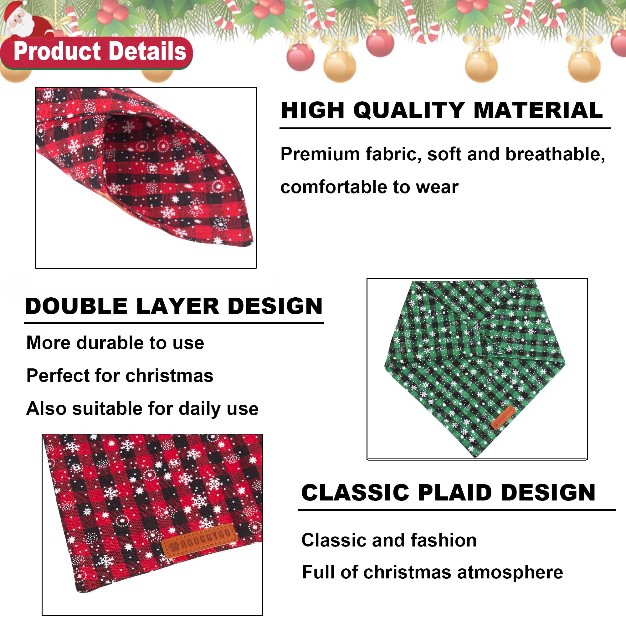 Bandanas para múltiples ocasiones: navidad, fotos y eventos.