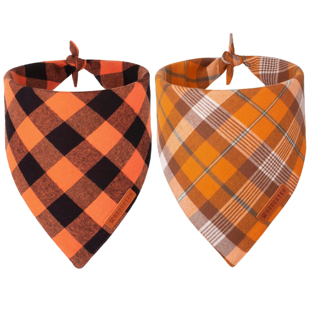 ADOGGYGO bandana para perro, otoño naranja a cuadros, ideal para paseos y fotos