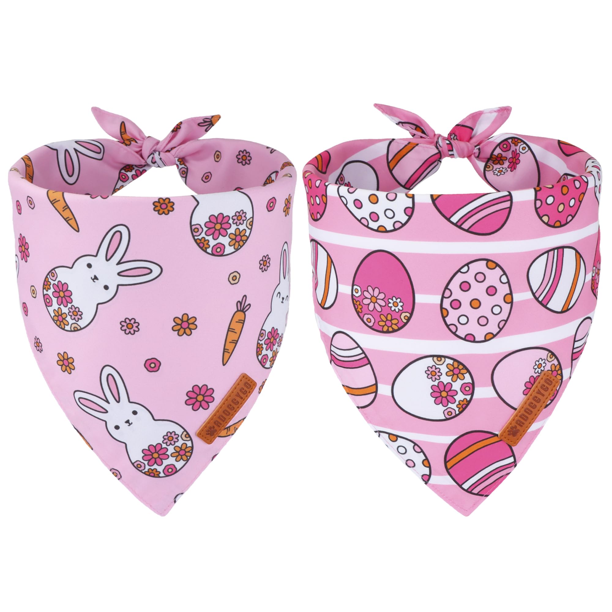 ADOGGYGO Bandana de Pascua rosa con conejo para lucir en la Pascua.
