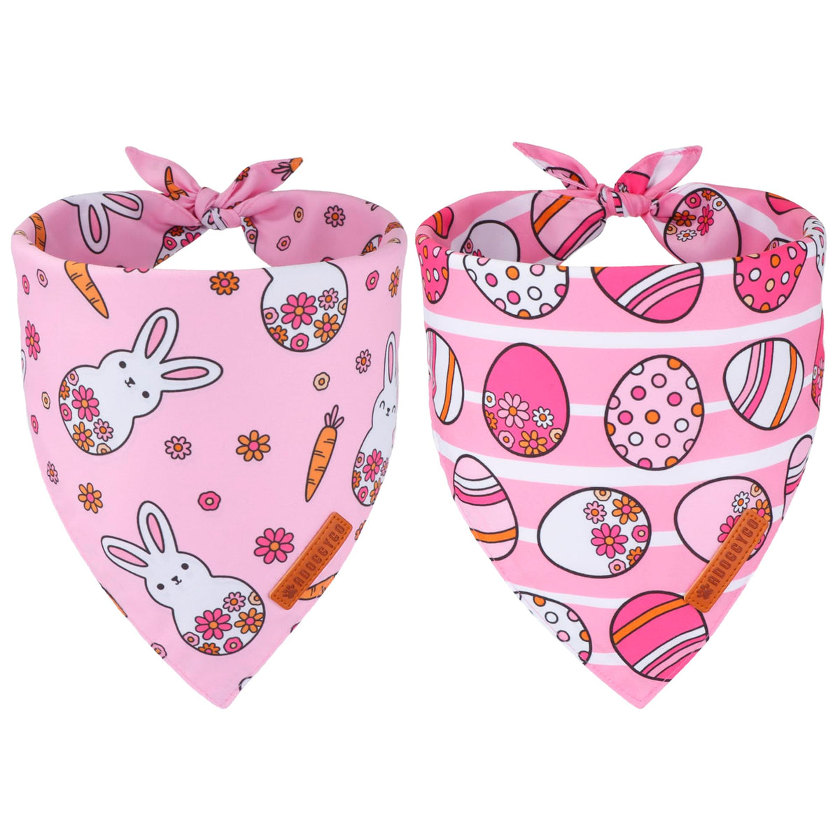 ADOGGYGO Bandana de Pascua rosa con conejo para lucir en la Pascua.