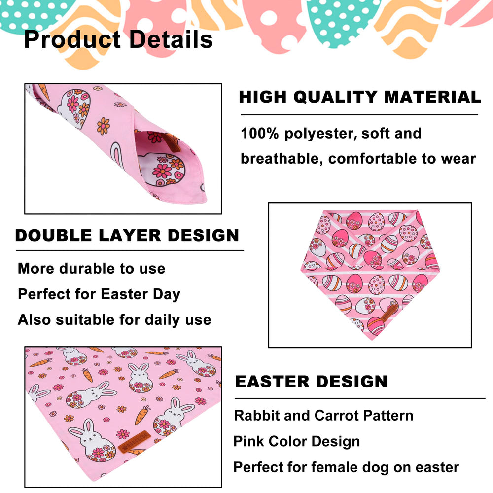ADOGGYGO Bandana rosa de doble capa, mayor durabilidad para uso diario.