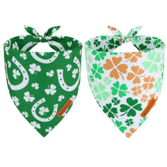 ADOGGYGO Bandana San Patricio verde con trébol, ideal para sesiones festivas.