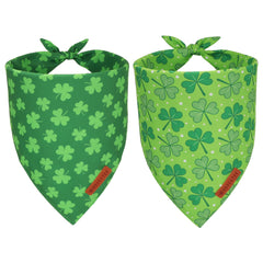 Bandana ADOGGYGO para perro verde con tréboles, ideal para Día de San Patricio.