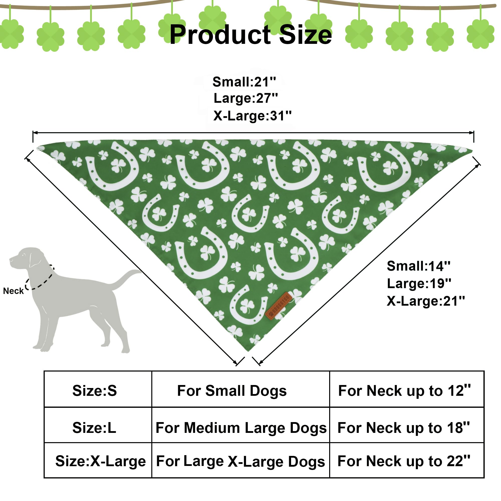 ADOGGYGO Bandana talla grande, adecuada para cuellos amplios.