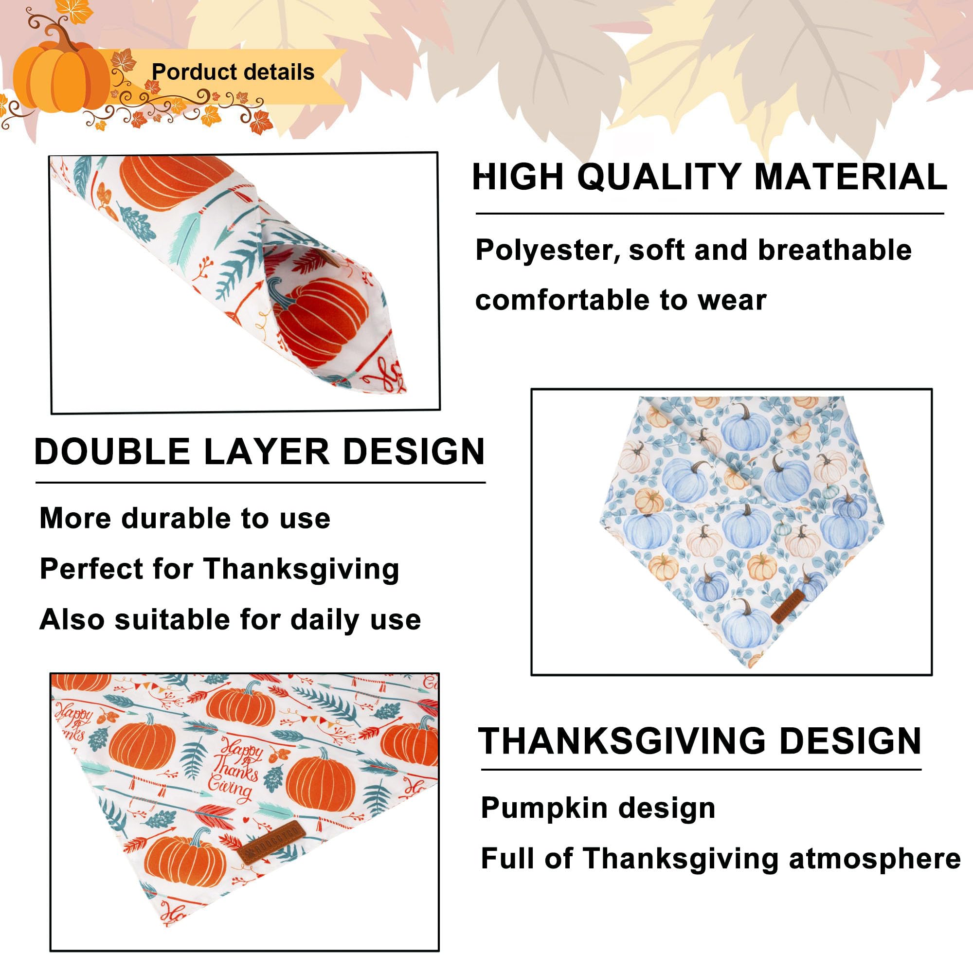 Bandana para perros en tallas variadas, ideal para el otoño y salidas al exterior.