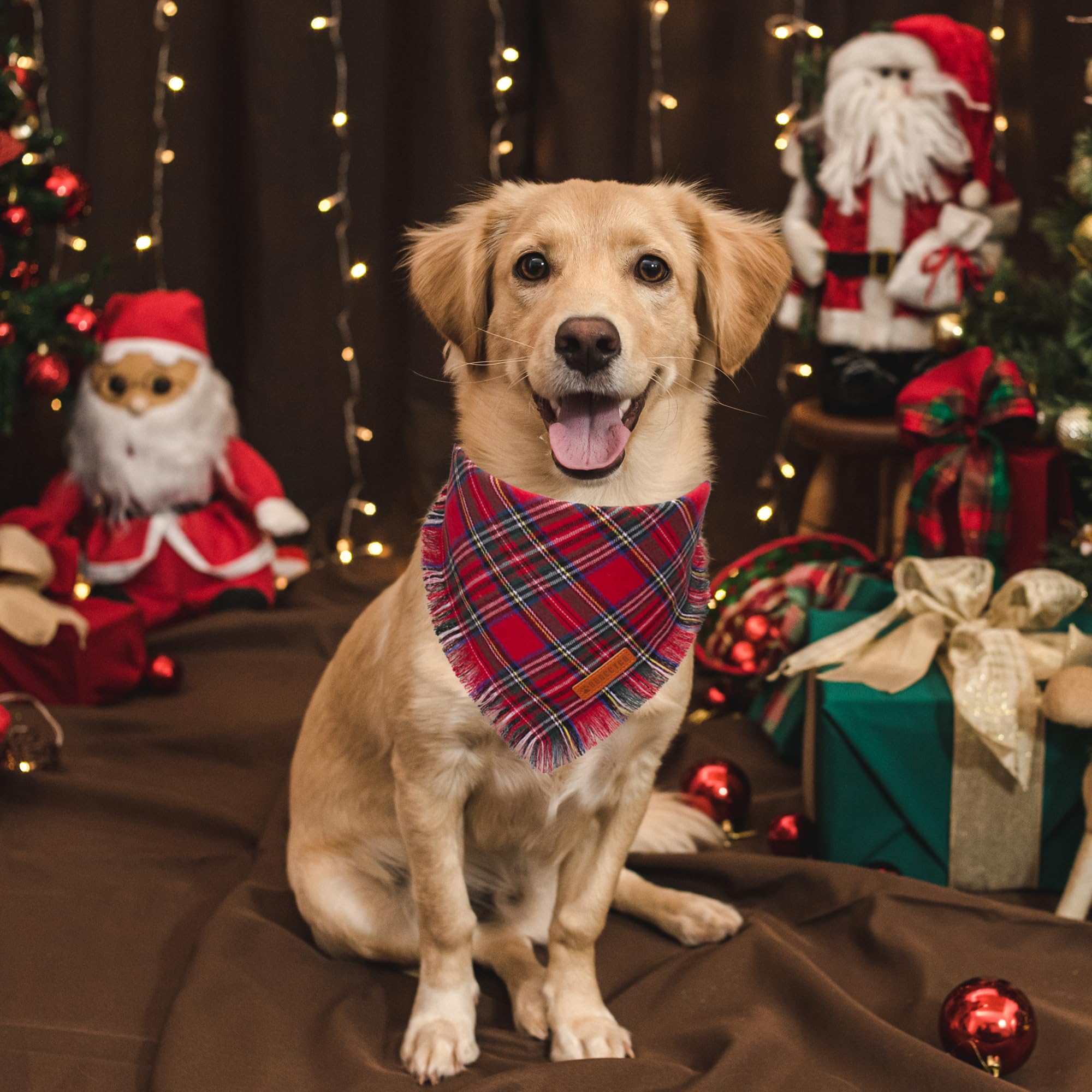 Bandana plaid para perros ADOGGYGO, diseño clásico que realza el estilo diario.