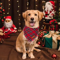 Bandana plaid para perros ADOGGYGO, diseño clásico que realza el estilo diario.