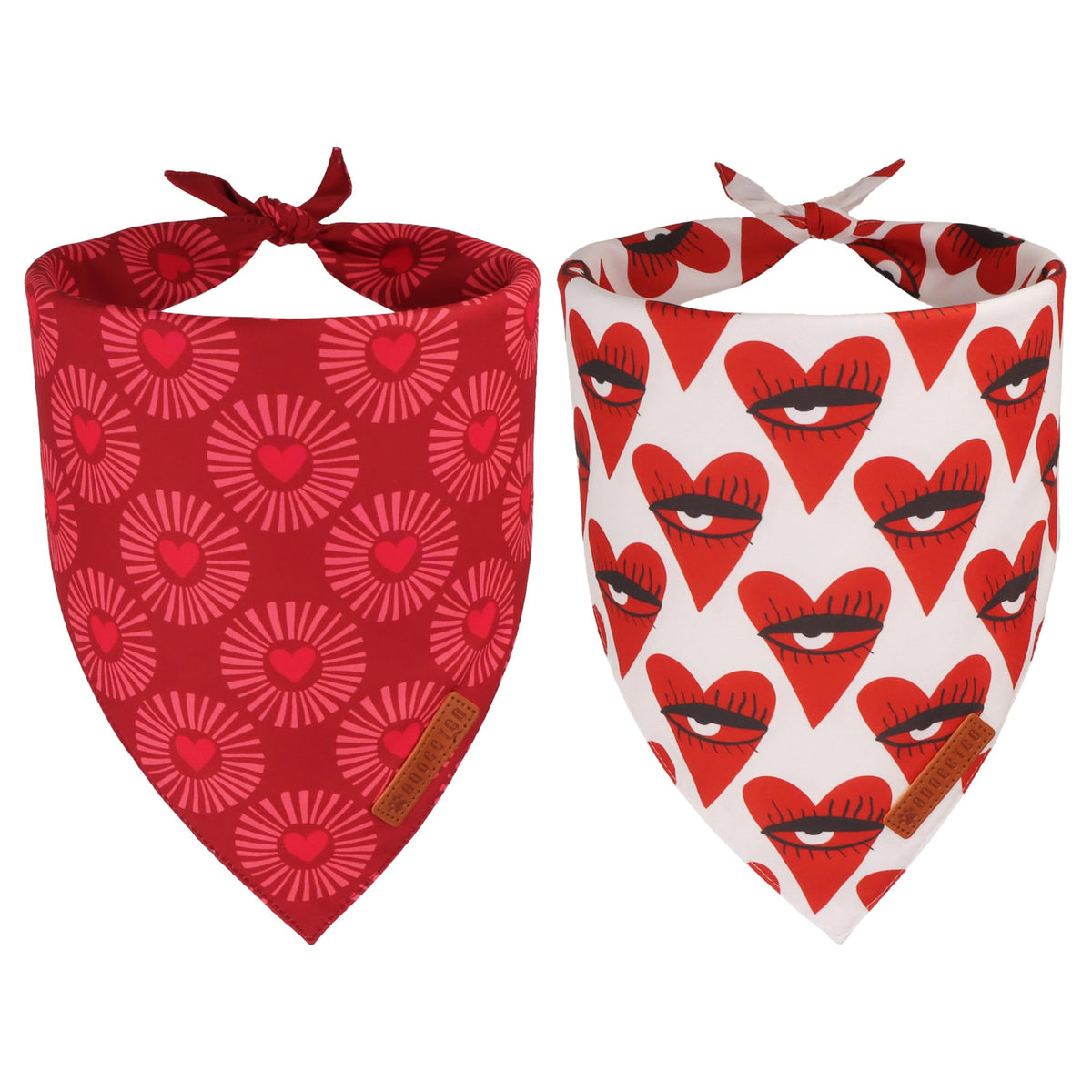 ADOGGYGO bandana de San Valentín con patrón corazón y destellos para lucir adorable