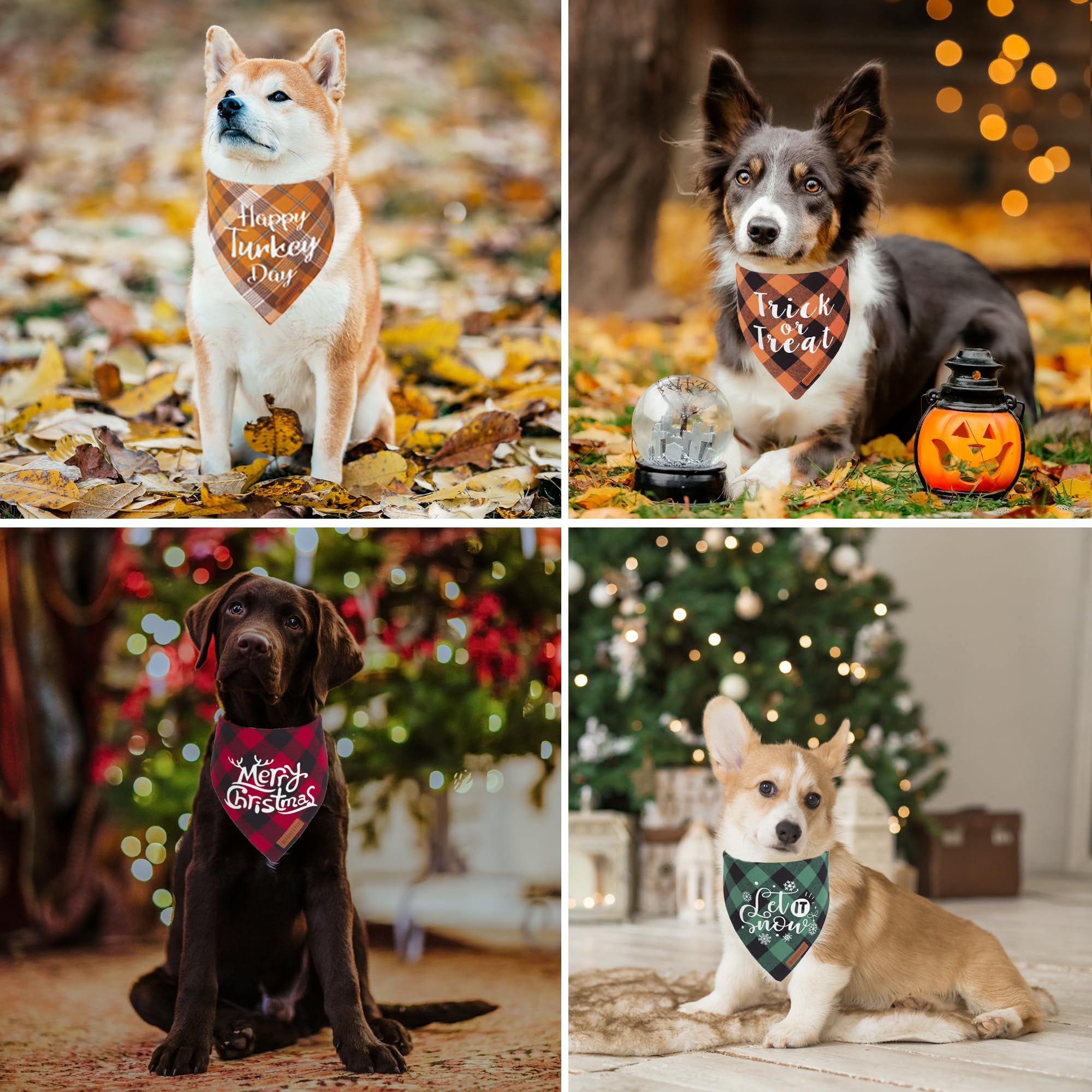 ADOGGYGO bandana temática Acción de Gracias para perros, ideal para sesiones de fotos festivas.