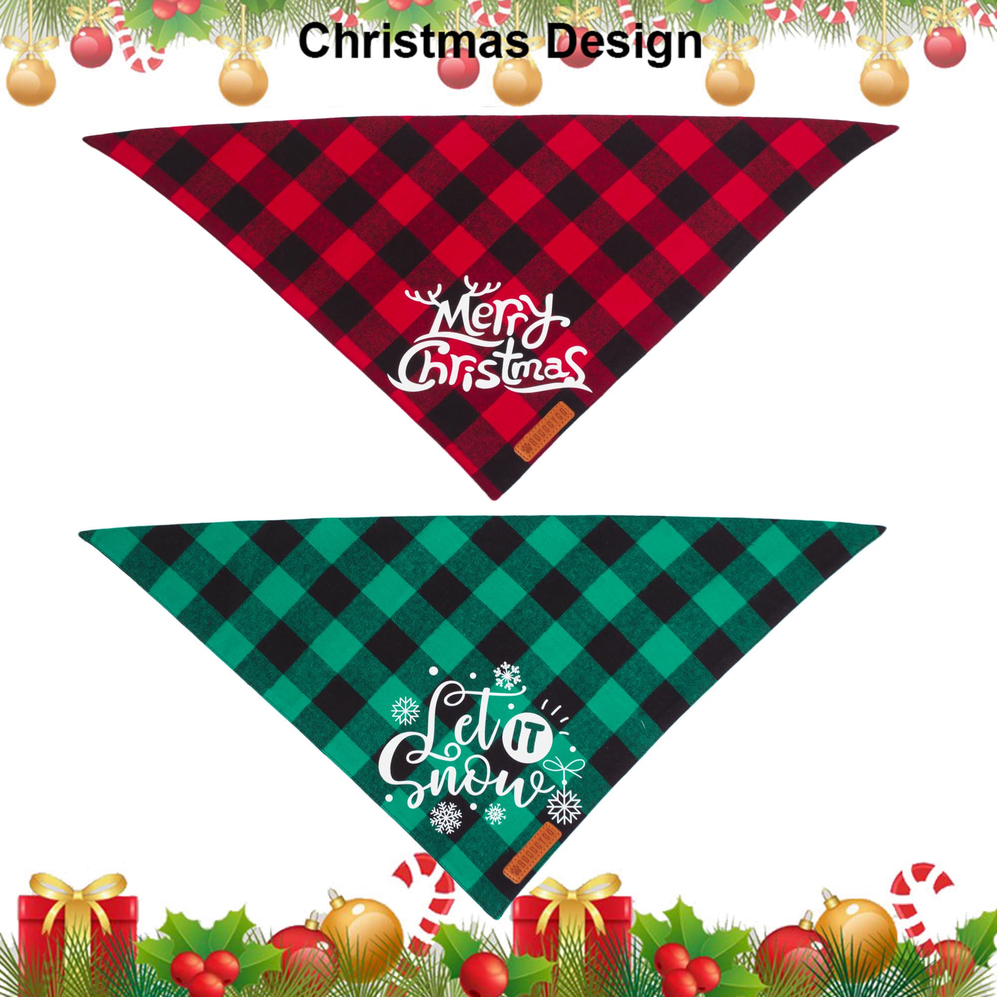 ADOGGYGO bandana Navidad verde para perros, uso diario con estilo.
