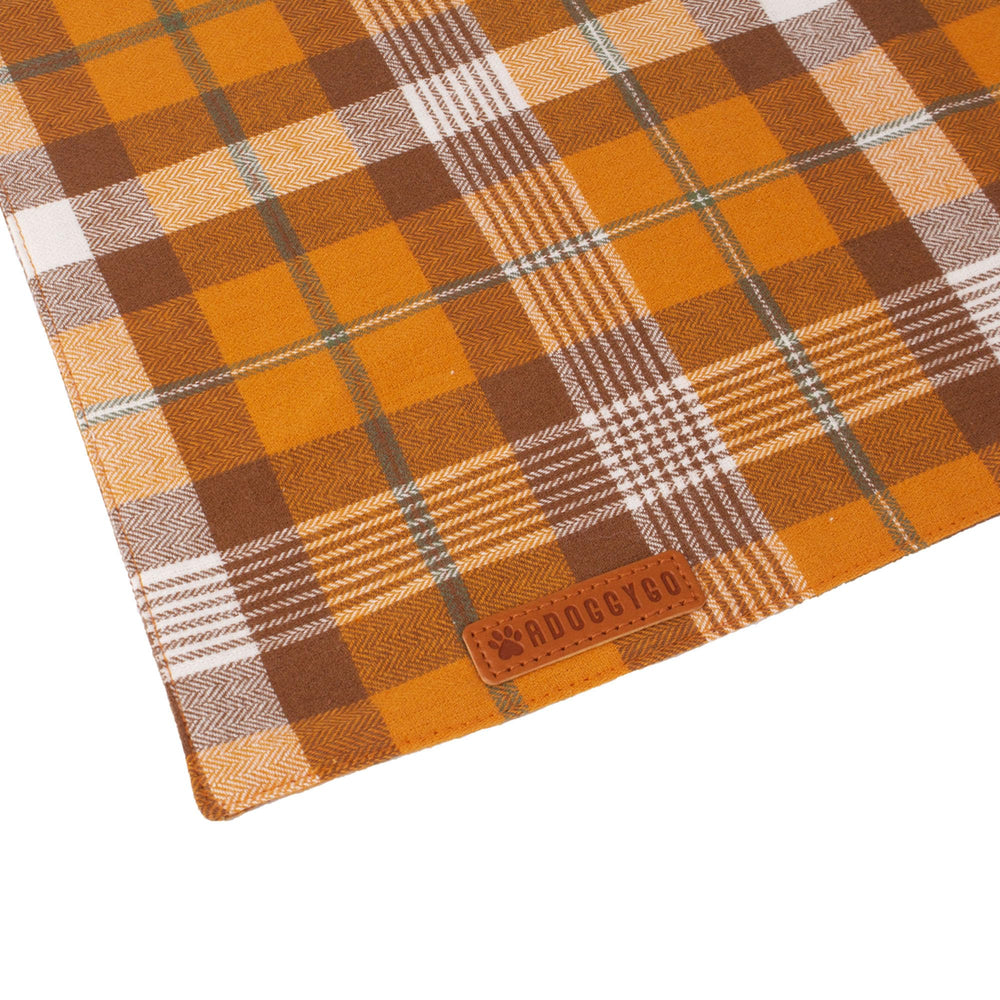Bandana de otoño ADOGGYGO, naranja a cuadros, ideal para uso diario y sesiones de fotos