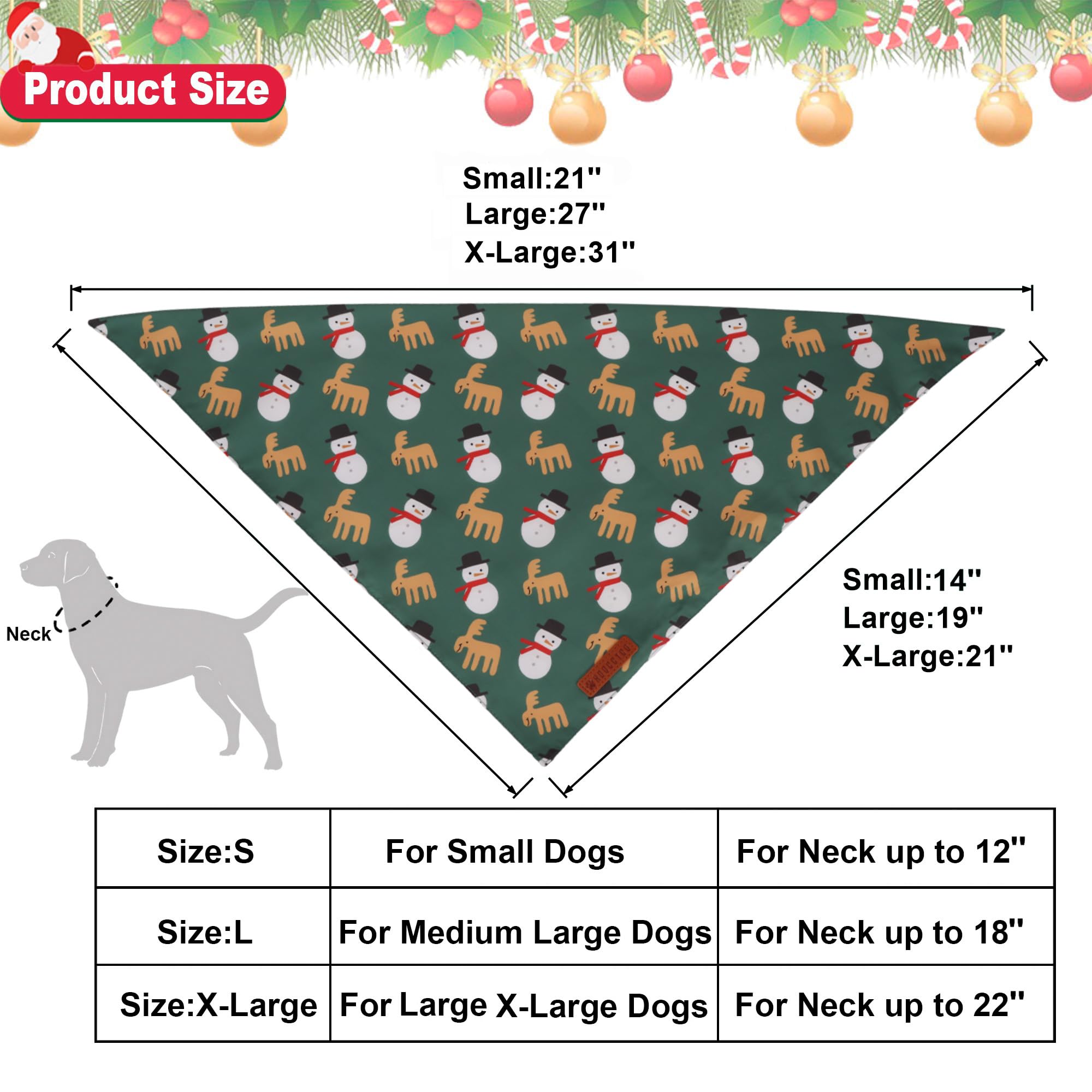 ADOGGYGO bandana verde ajustable para cuello de perro pequeño