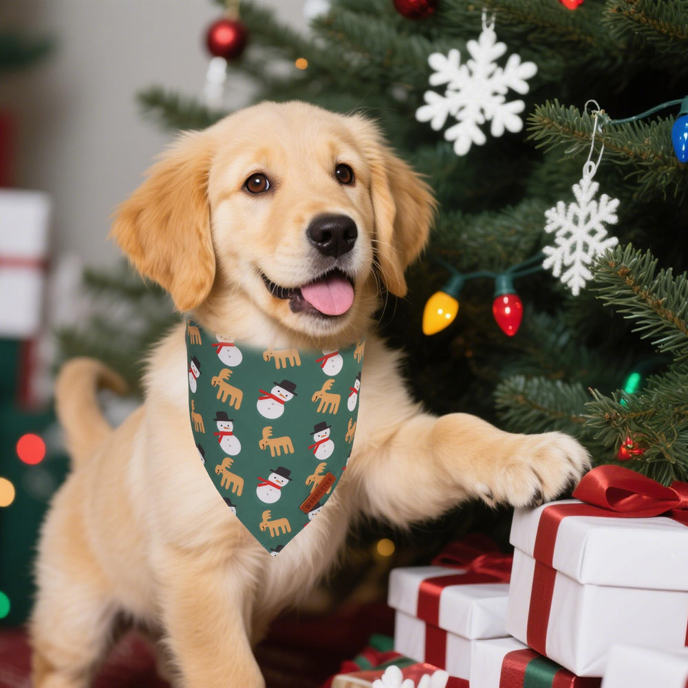 ADOGGYGO bandana verde con tazas de ¡Feliz Navidad! para perro