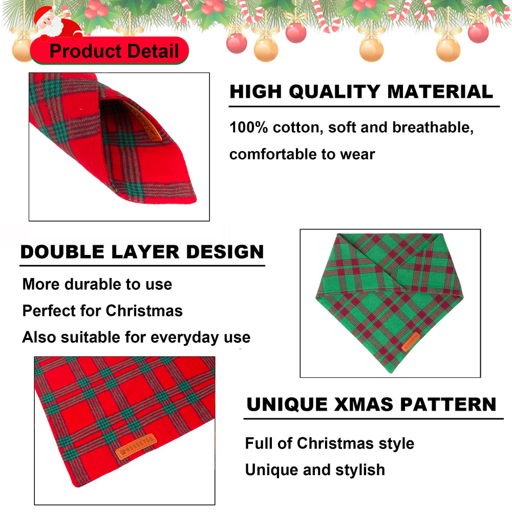 Conjunto de dos bandanas navideñas ADOGGYGO, listo para combinar con atuendos festivos
