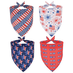 Bandana ADOGGYGO con bandera americana para perro, ideal para fiestas patrias y fotos.