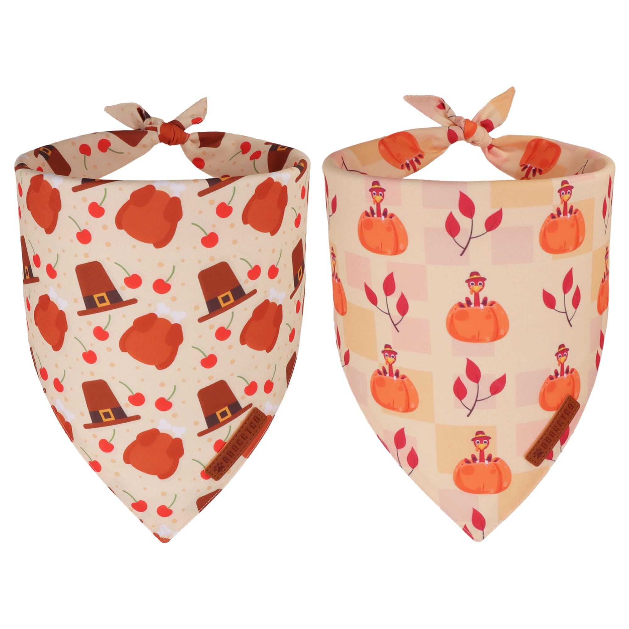 Bandanas ADOGGYGO para perro, dos-pack, día de Acción de Gracias, estilo festivo para paseos
