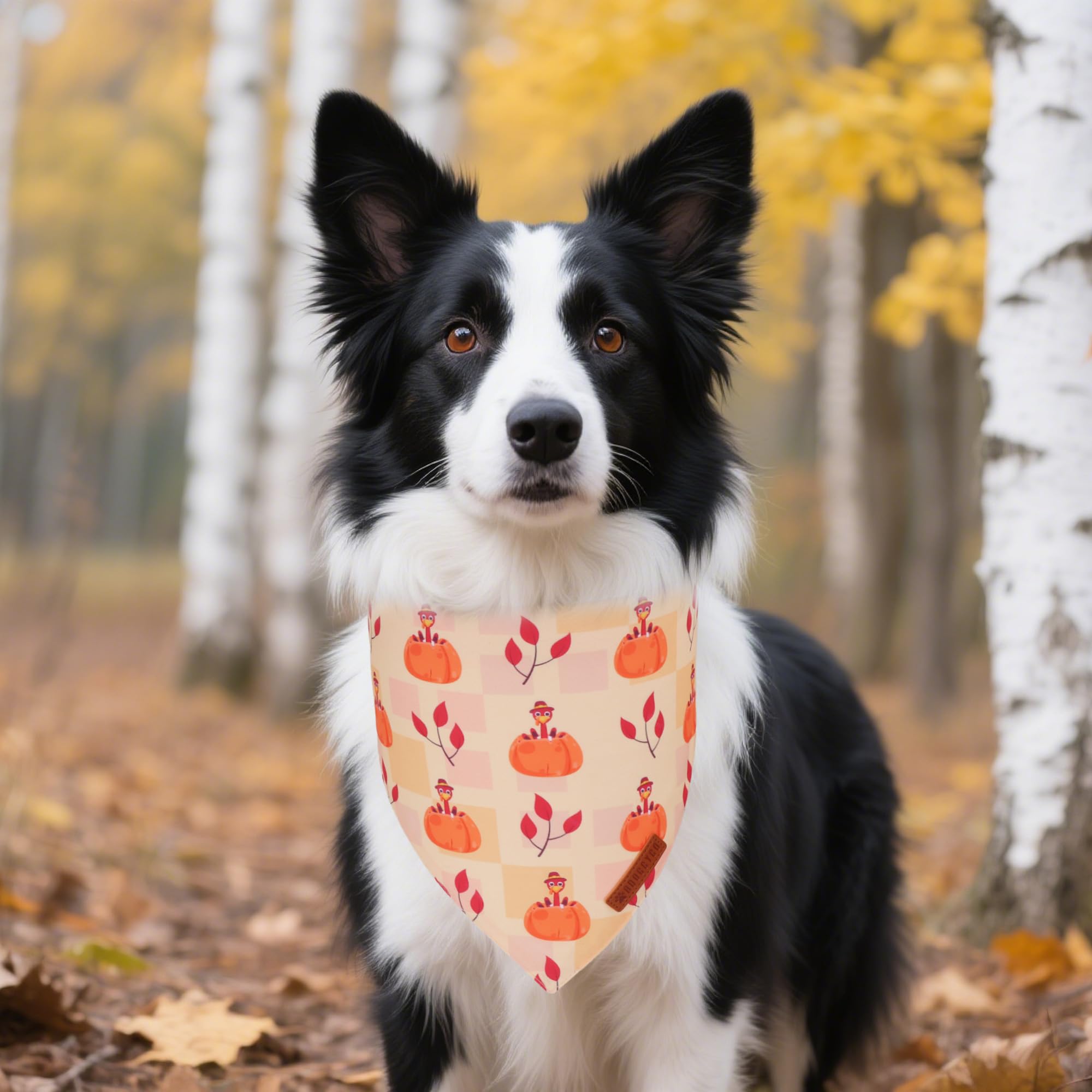 Bandana de ADOGGYGO para perro, diseño con sombrero y calabaza, festivo.