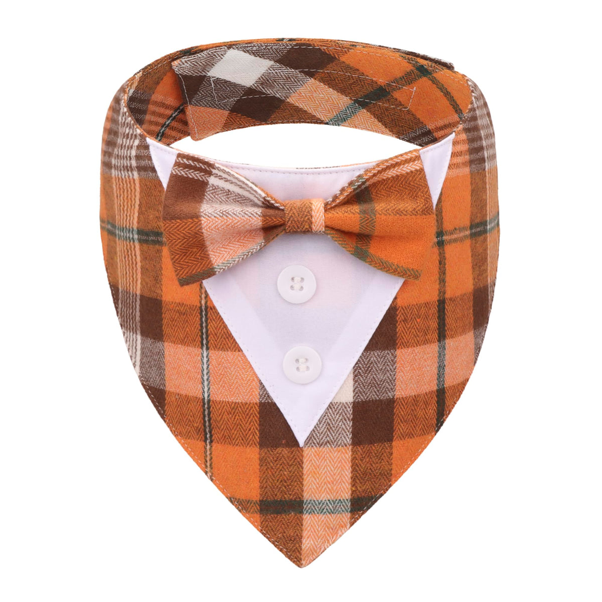 ADOGGYGO collar esmoquin naranja para perros, aspecto elegante para paseos otoñales.