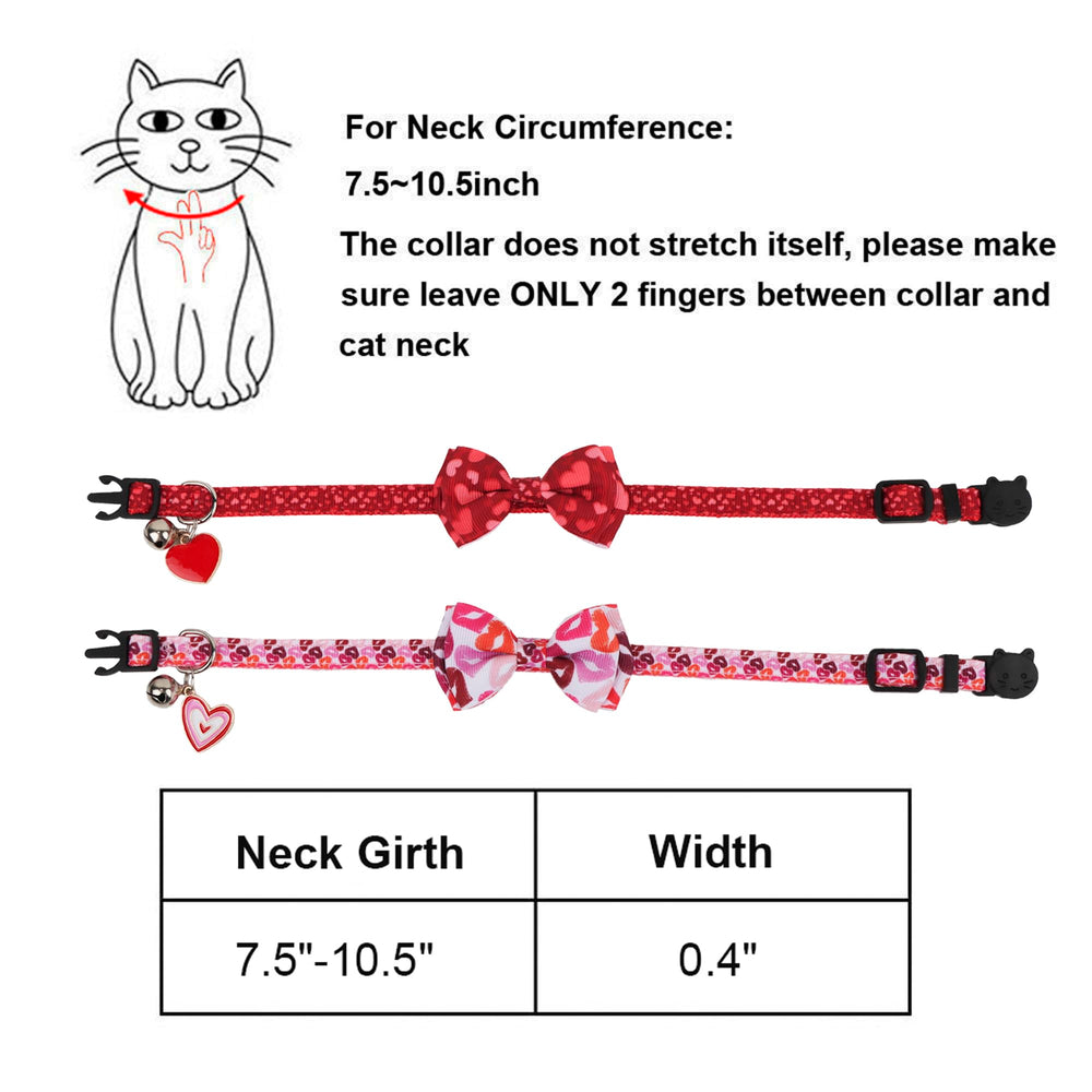 ADOGGYGO paquete de dos collares para San Valentín de gatos