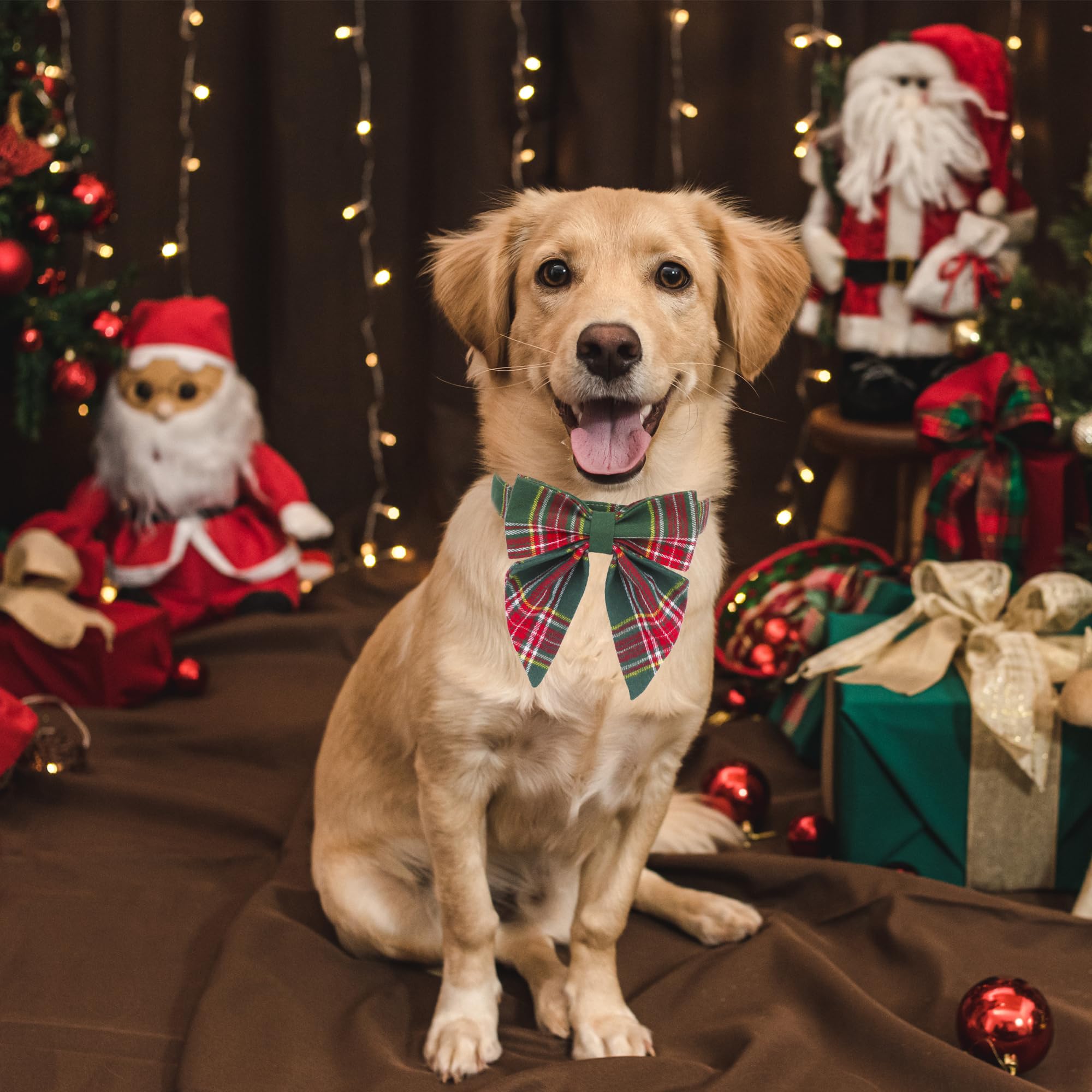ADOGGYGO collar navideño ajustable para perros, comodidad en diferentes tamaños.