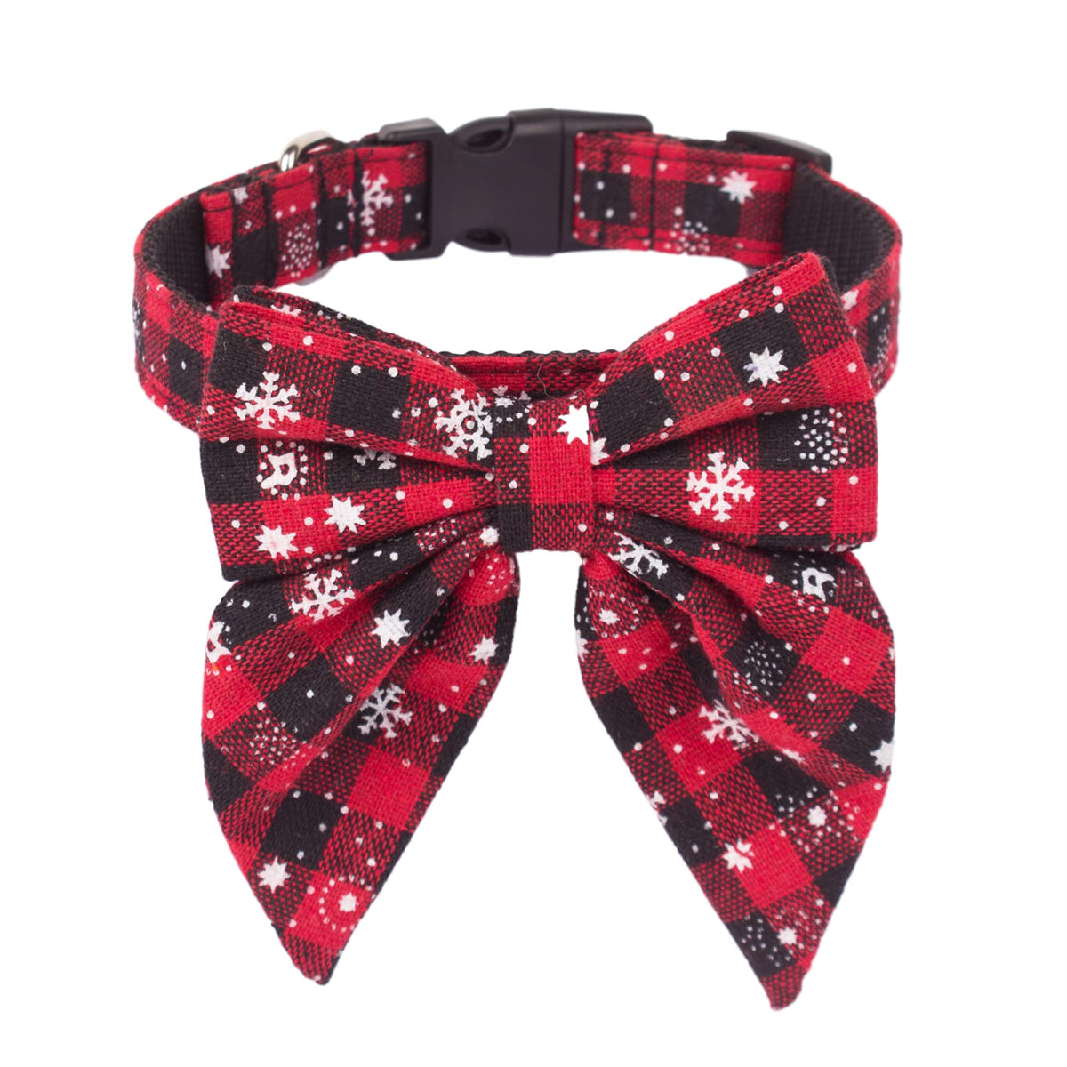 ADOGGYGO collar navidad con lazo frontal, perfecto para fotos festivas.