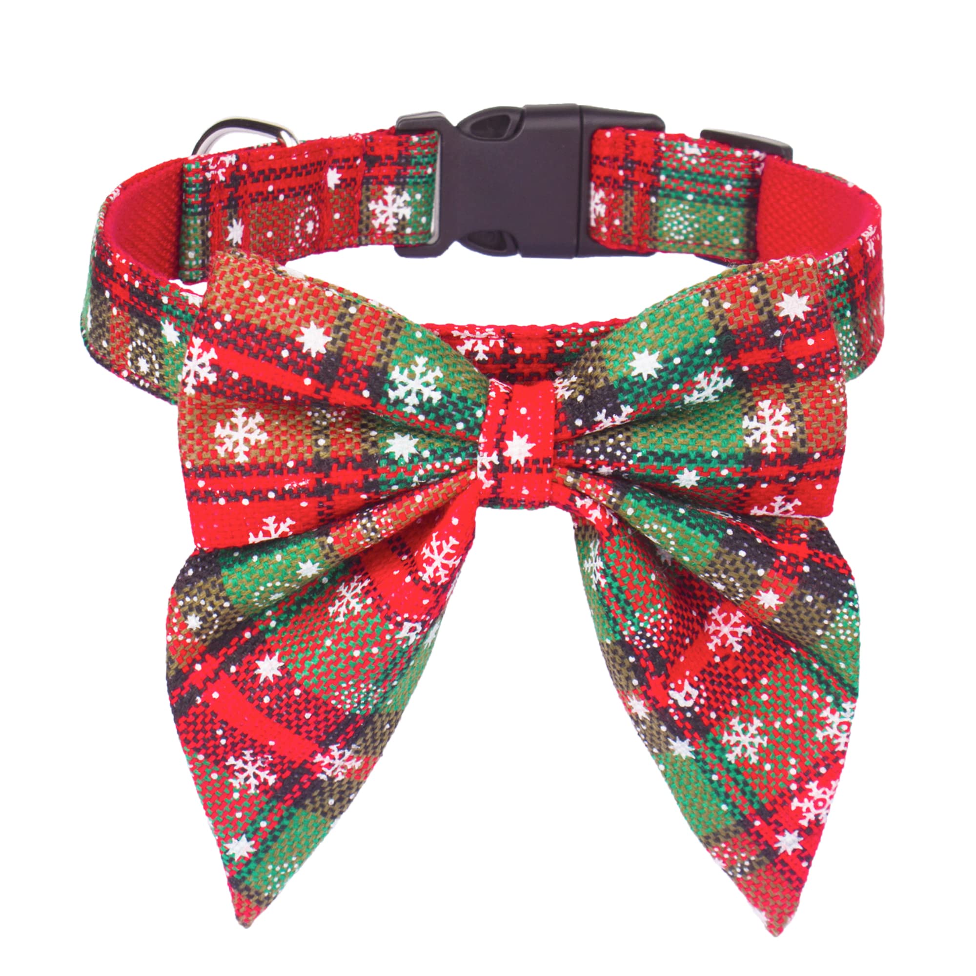 ADOGGYGO collar Navidad con patrón de nieve, cómodo y festivo para perros.
