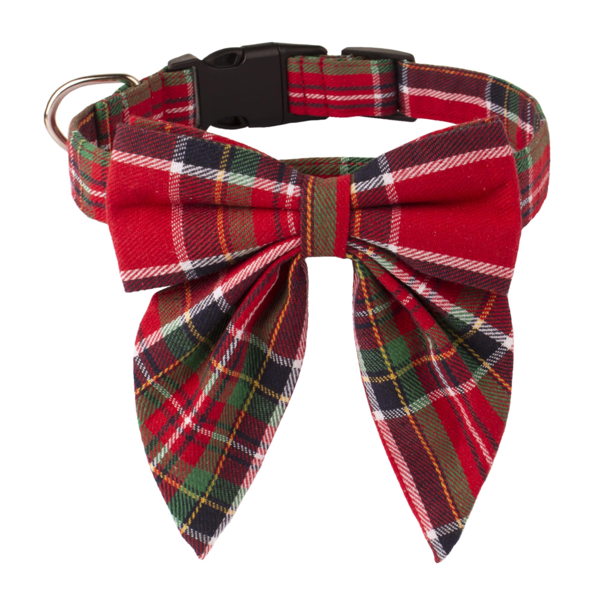 ADOGGYGO collar navideño para perro con lazo, estilo festivo para fiestas.