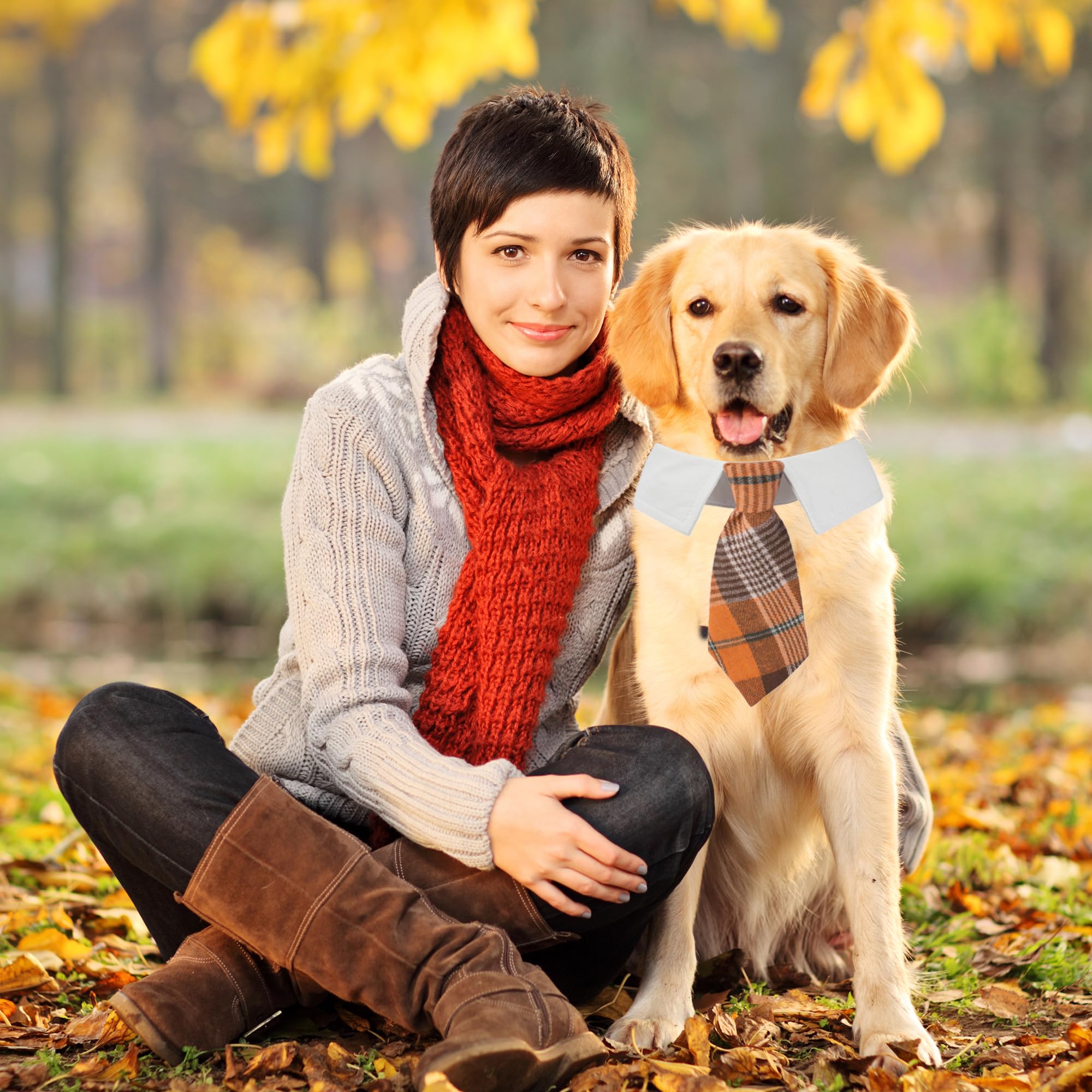 ADOGGYGO collar ajustable para perro en diseño naranja con cuadros, uso diario seguro.
