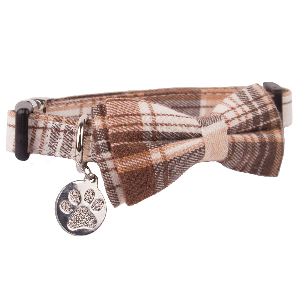 ADOGGYGO collar con estampa de cuadros, detalle elegante para paseos.
