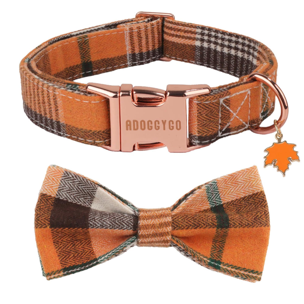 ADOGGYGO collar otoñal con lazo desmontable, añade estilo a cada paseo.