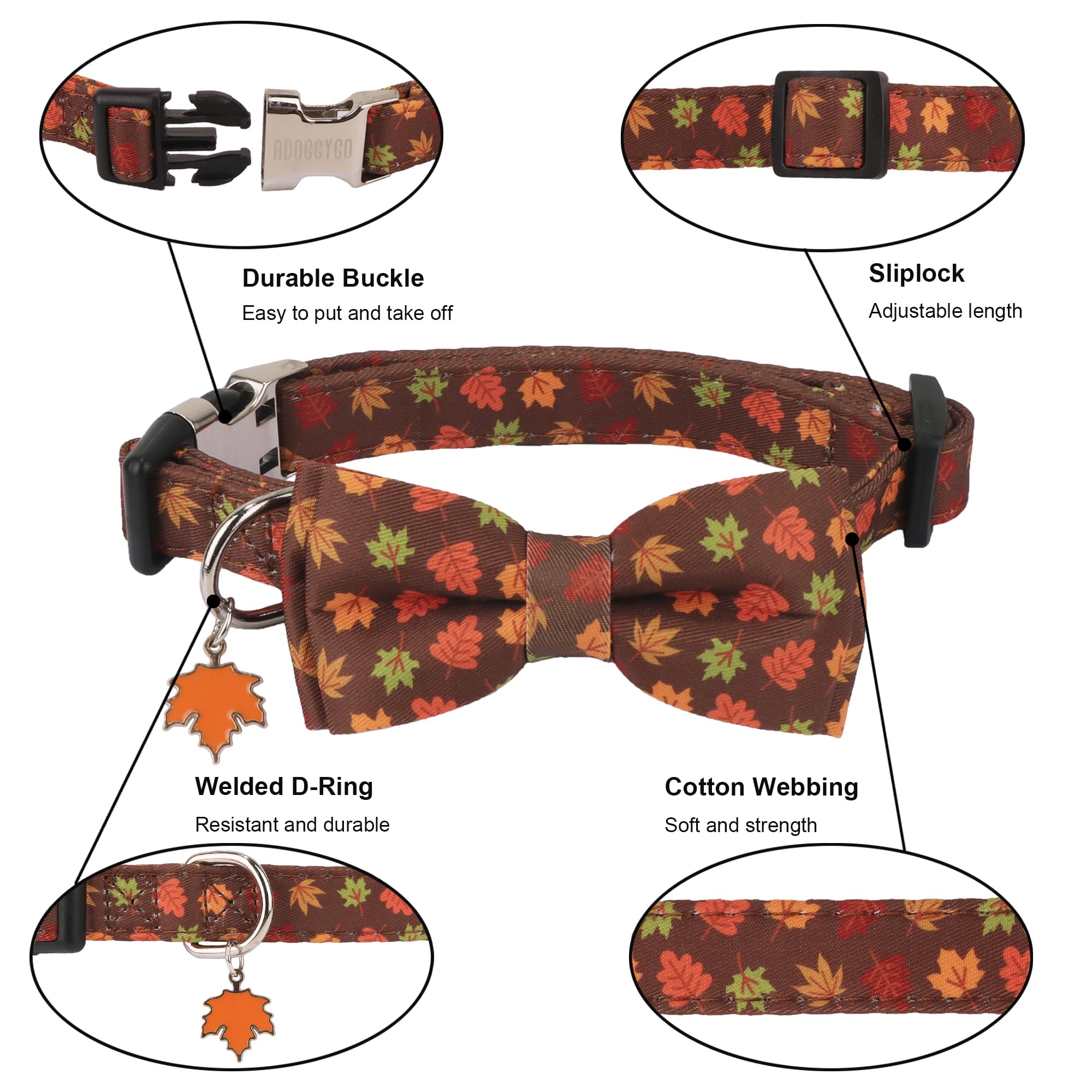 ADOGGYGO collar de uso diario para Halloween y festividades de otoño.